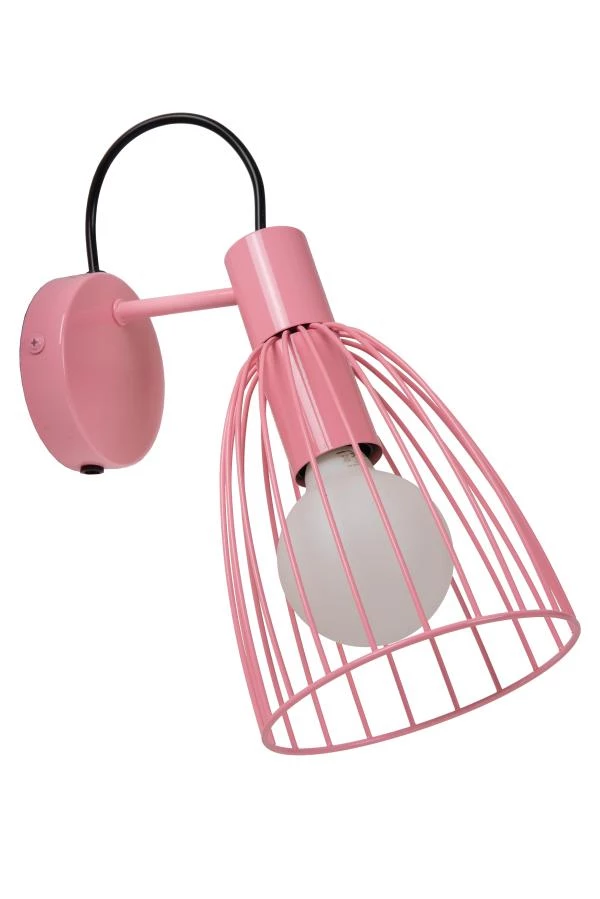 Lucide MACARONS - Wandlamp - 1xE27 - Roze - uitgezet